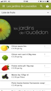 Application mobile professionnel alimentaire